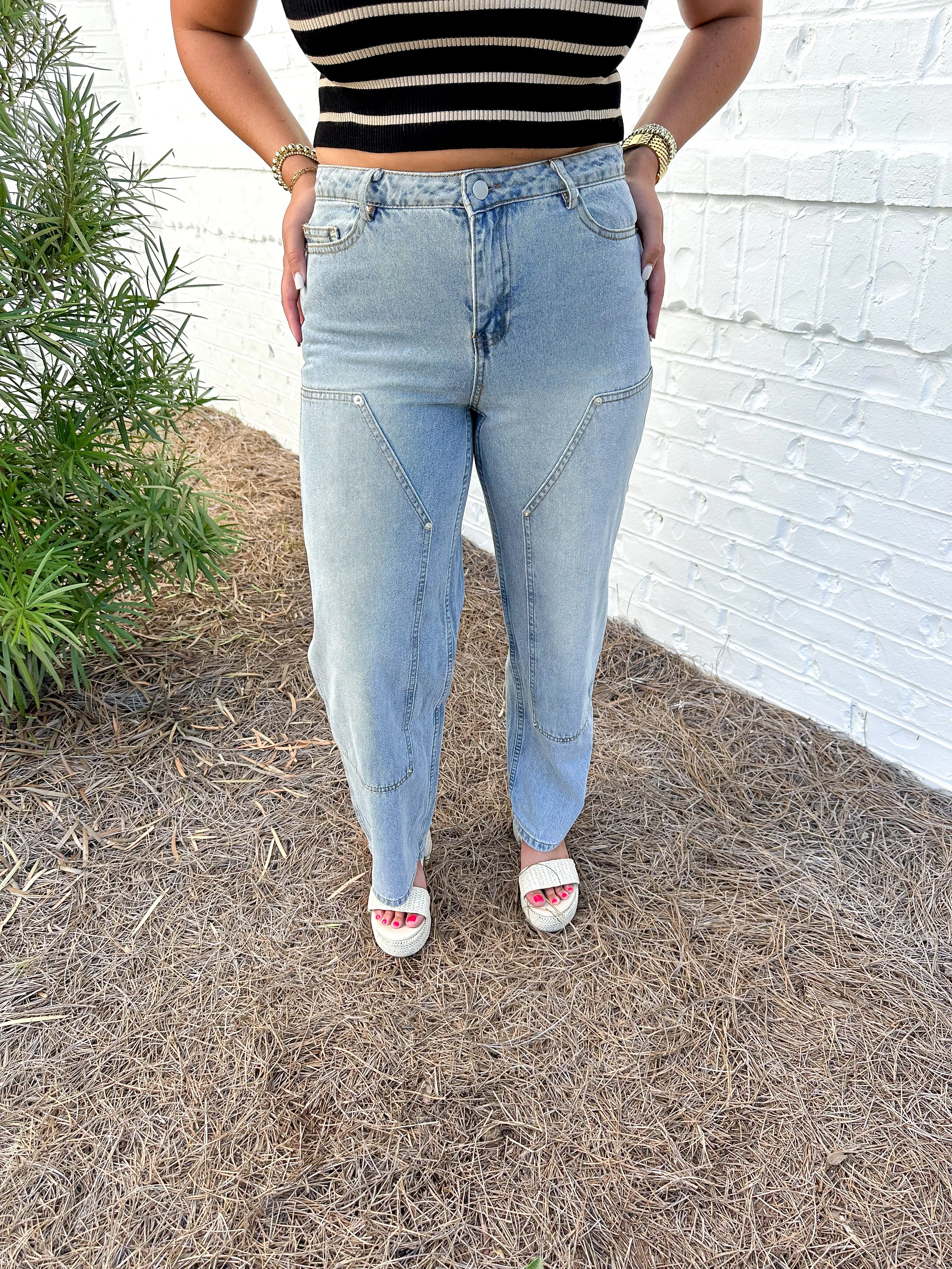 Double Knee Denim Pants