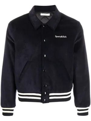 embroidered-logo bomber jacket
