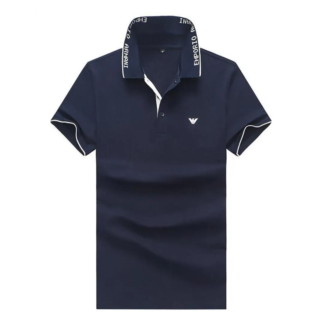 Emp classic Cotton polo shirt in pique cotton blend- NVB