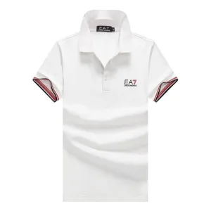 Emp classic Cotton polo shirt in pique cotton blend- White