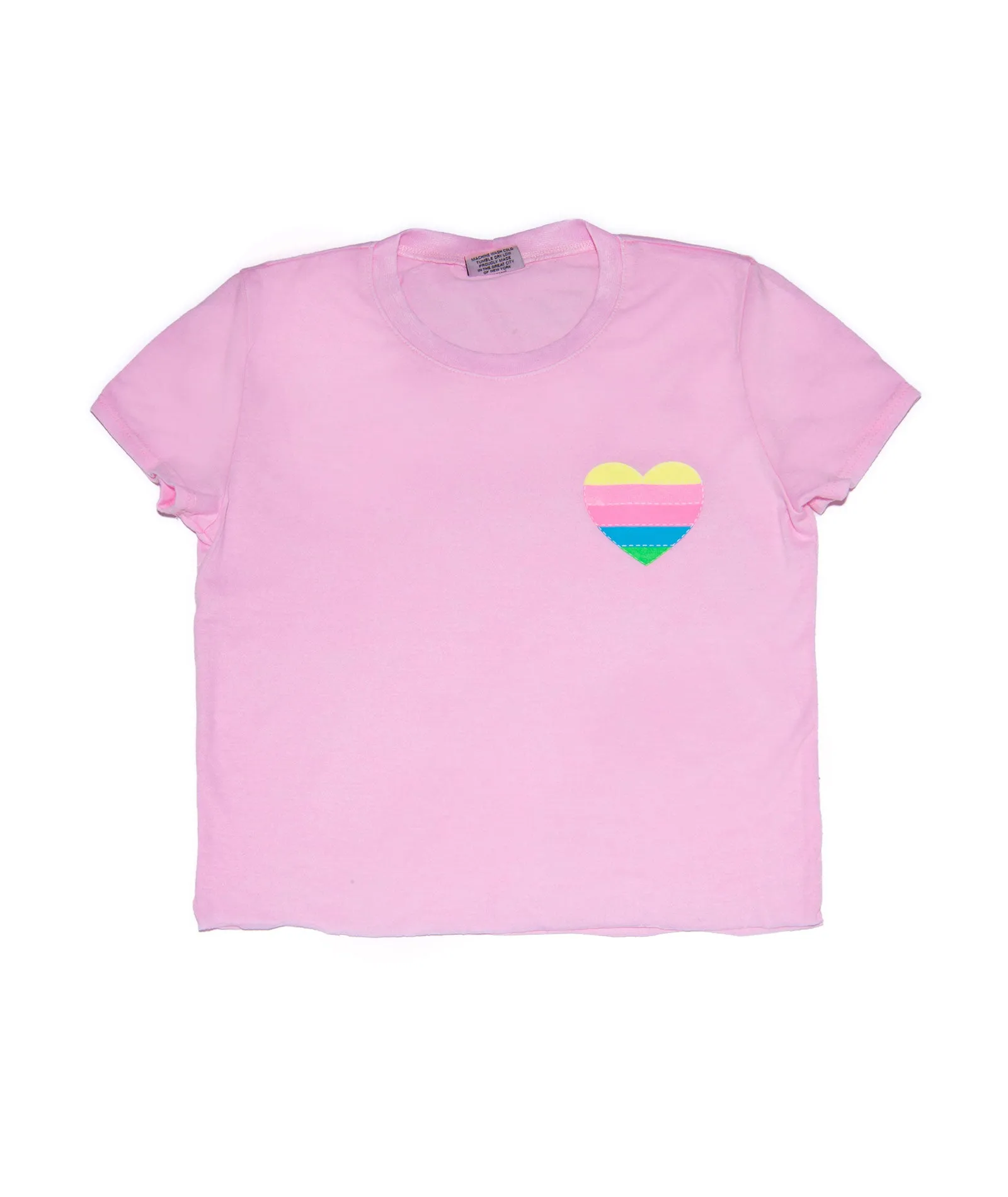 Firehouse Girls Georgia Striped Heart Tee Ice Pink