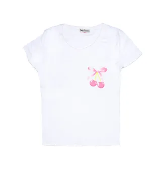 Firehouse Girls Sweetheart Cherries Rib Tee White