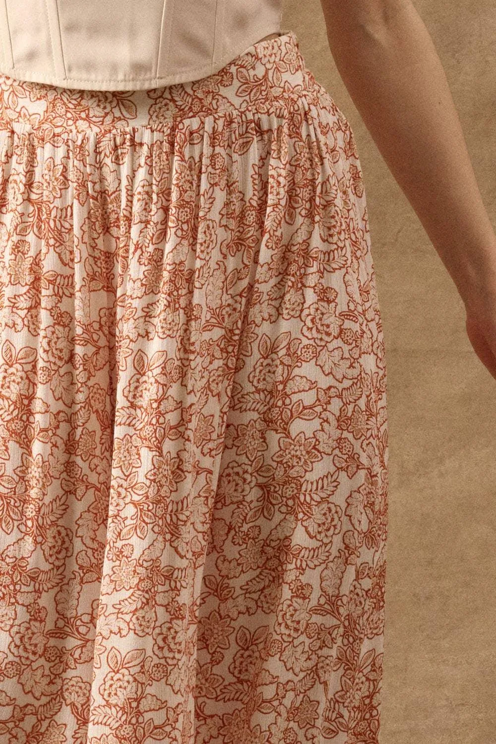 Floral High Waist Wide-Leg Flare Pants