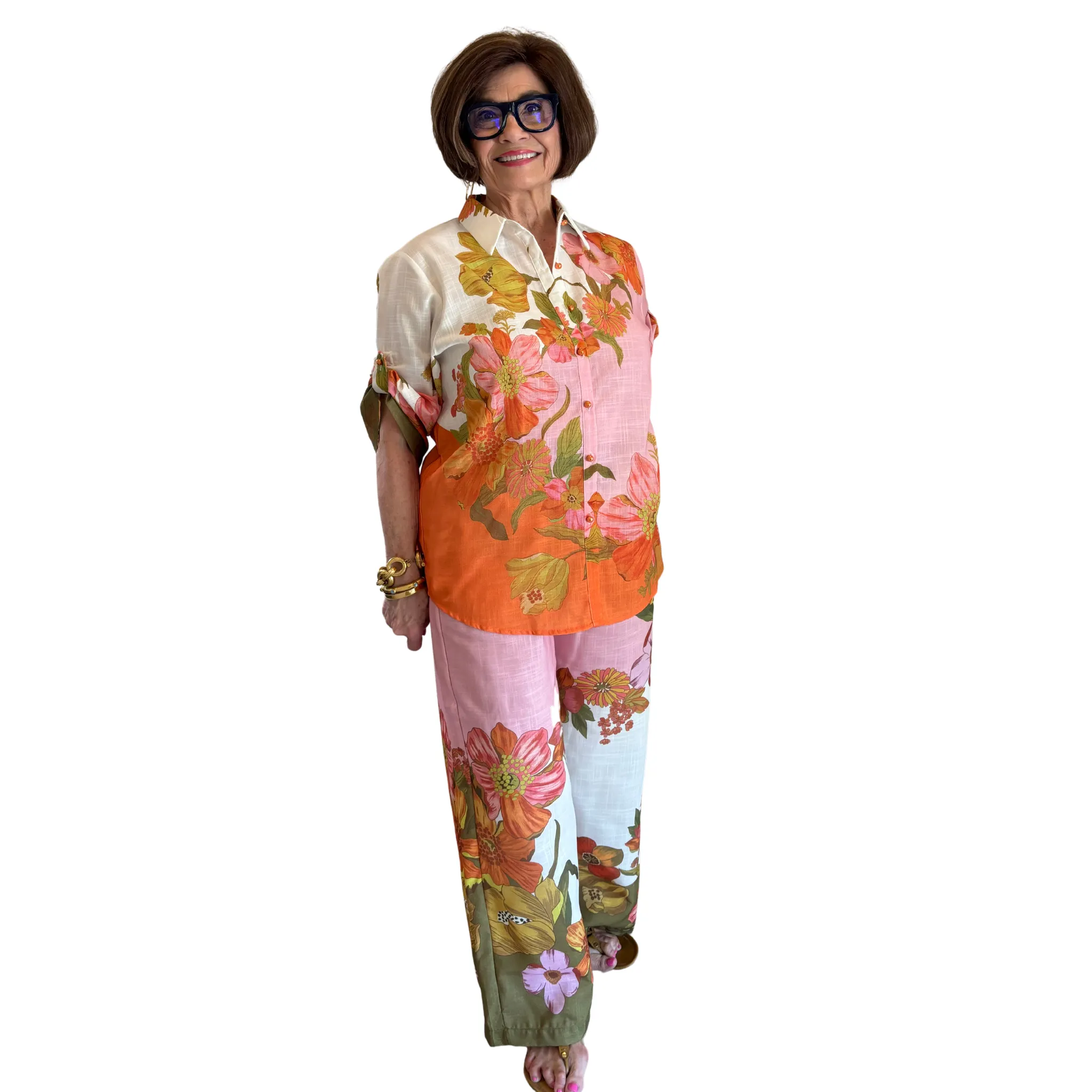 Floral Set in Orange Multicolor