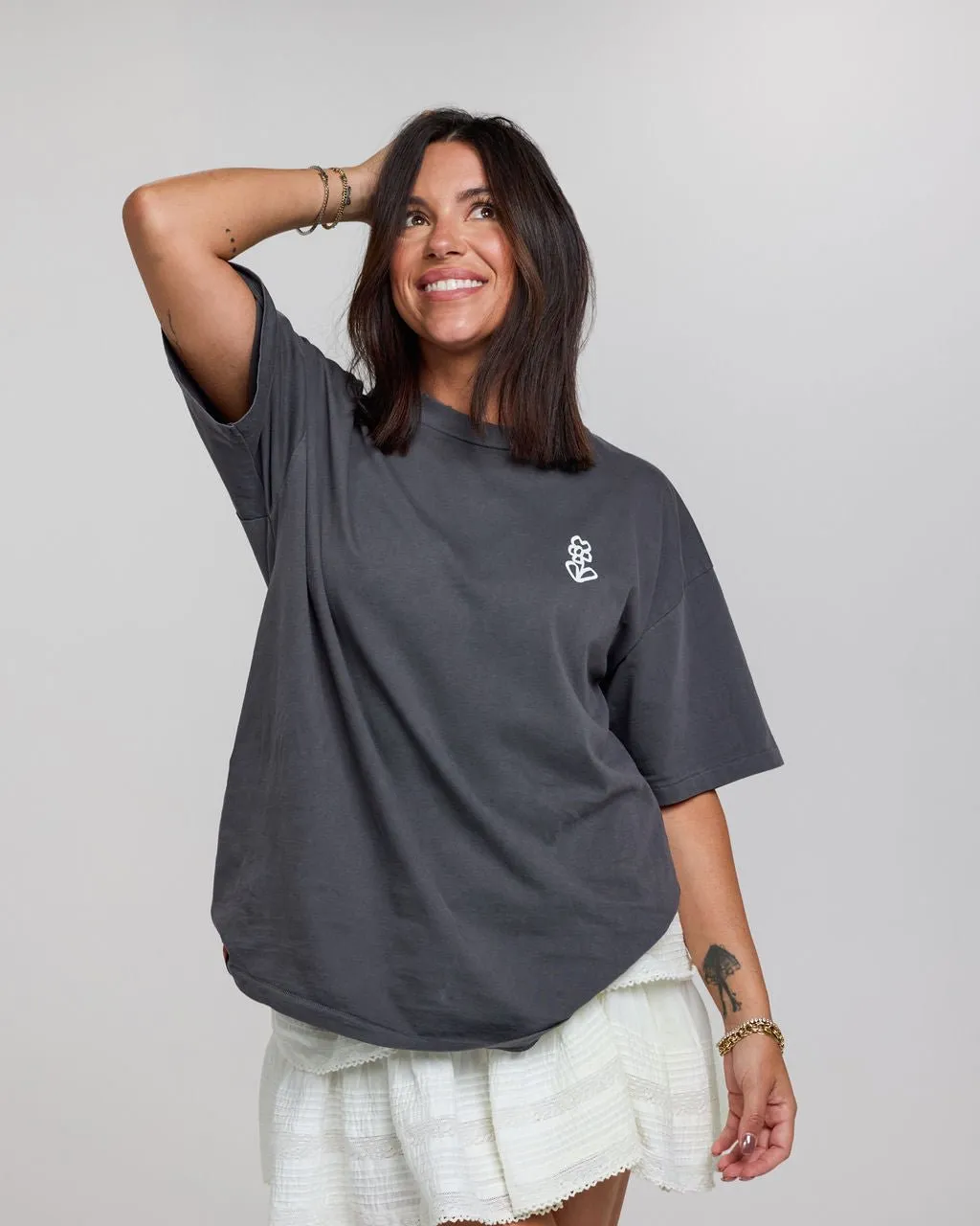 Flower Tee - Grey