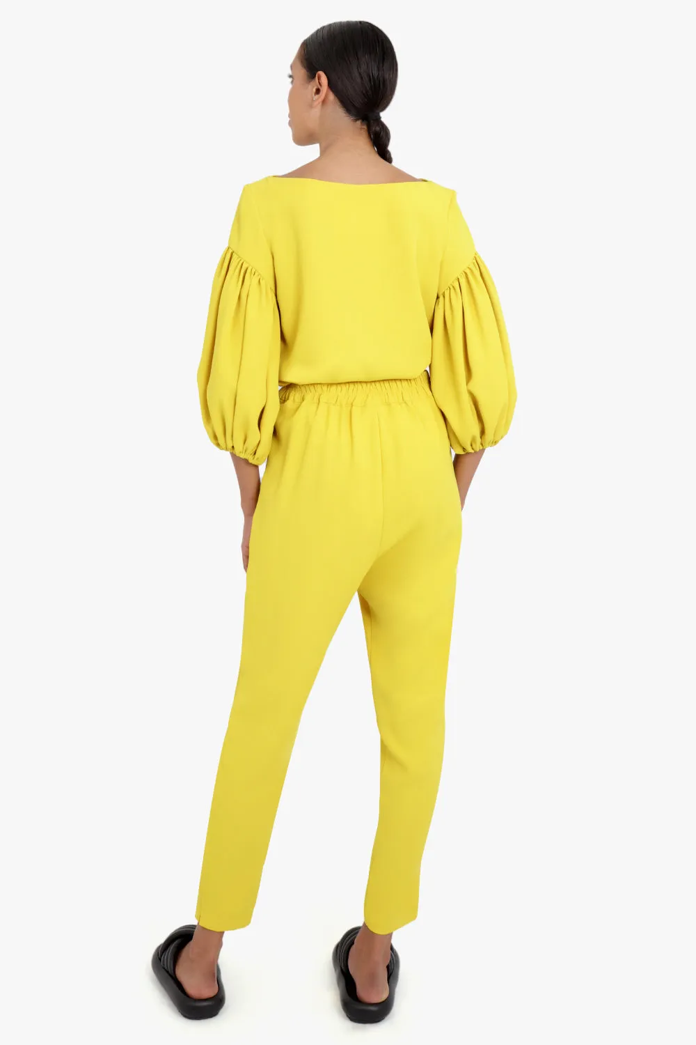 FLUID RELAXED SLIM LEG PANTS YELLOW