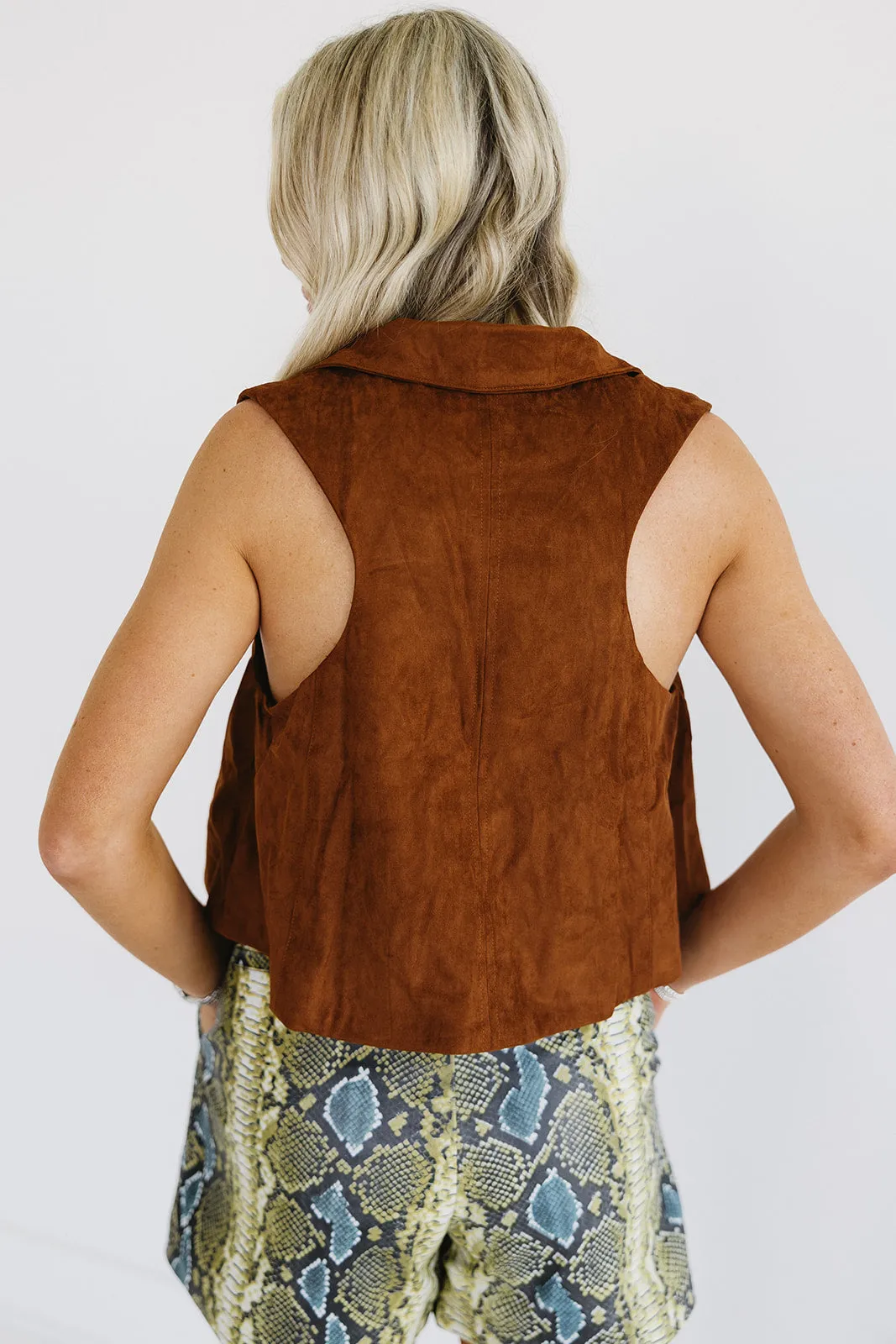 Frida Leather Shorts Snake Foil -  Blue
