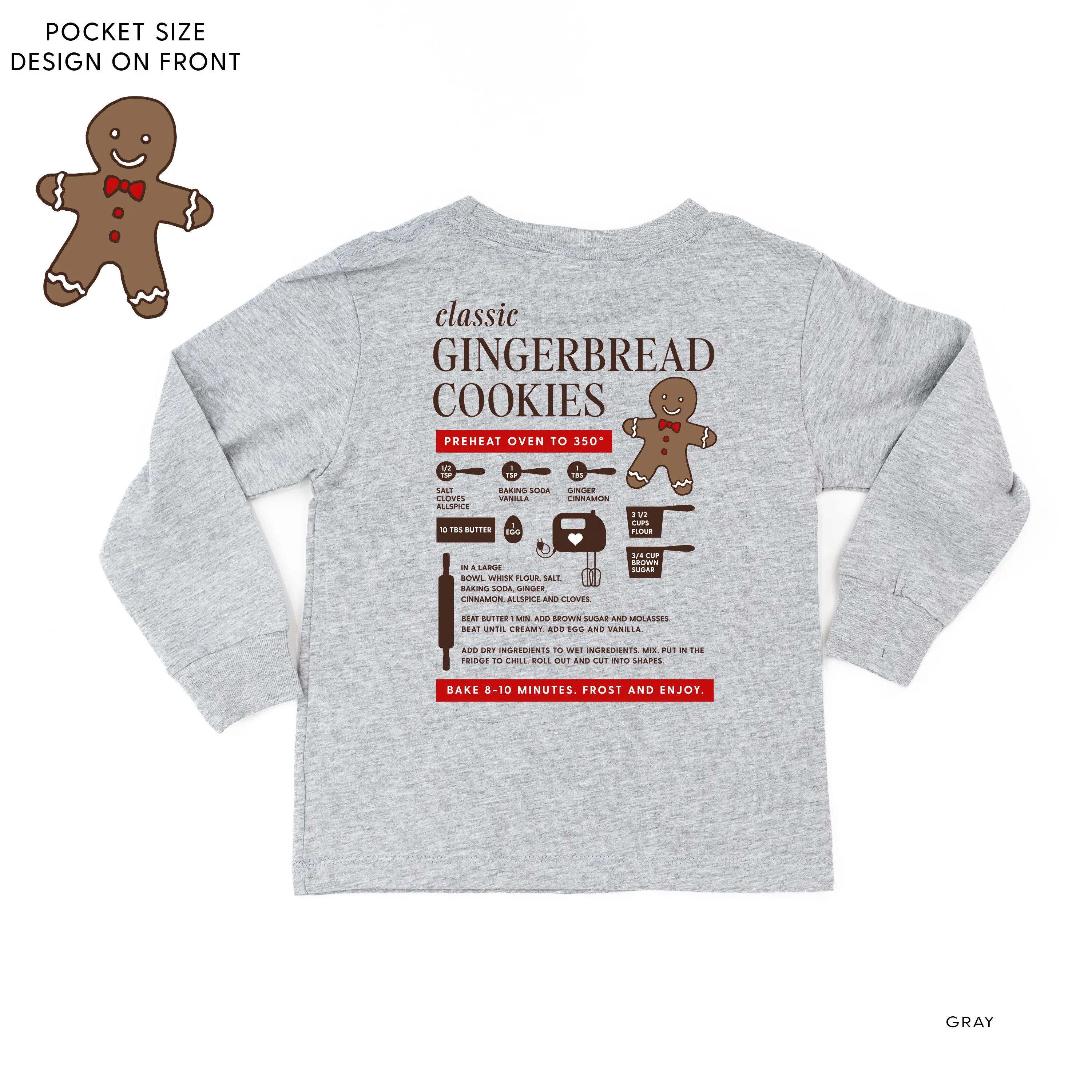 Gingerbread Cookie Recipe (pf&b) - Child LONG SLEEVE Tee