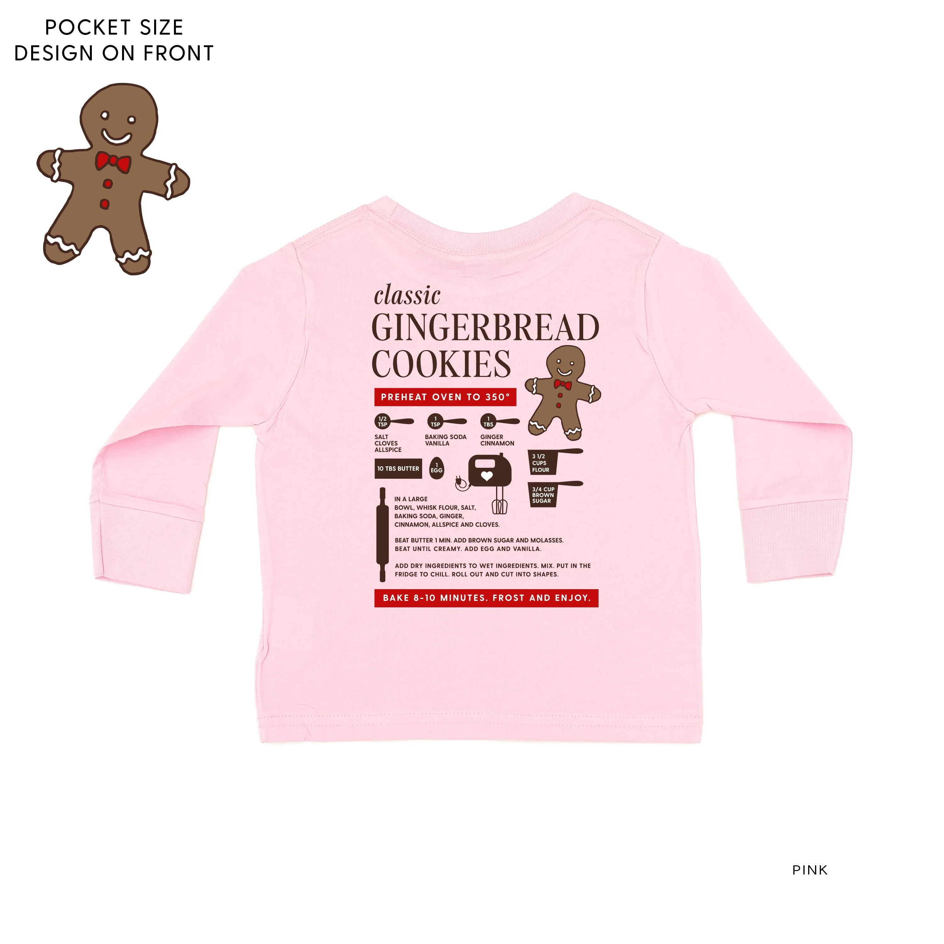 Gingerbread Cookie Recipe (pf&b) - Child LONG SLEEVE Tee