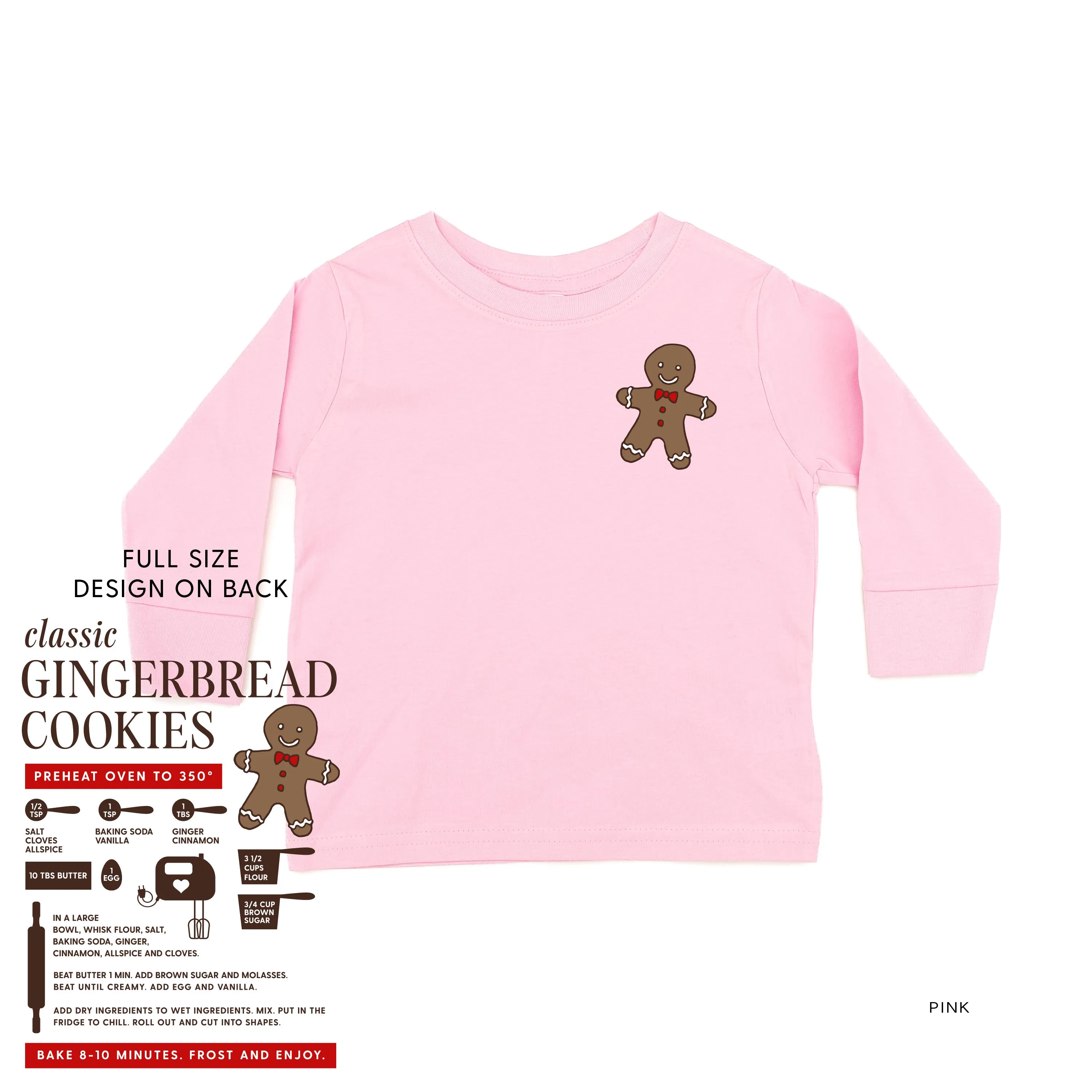 Gingerbread Cookie Recipe (pf&b) - Child LONG SLEEVE Tee