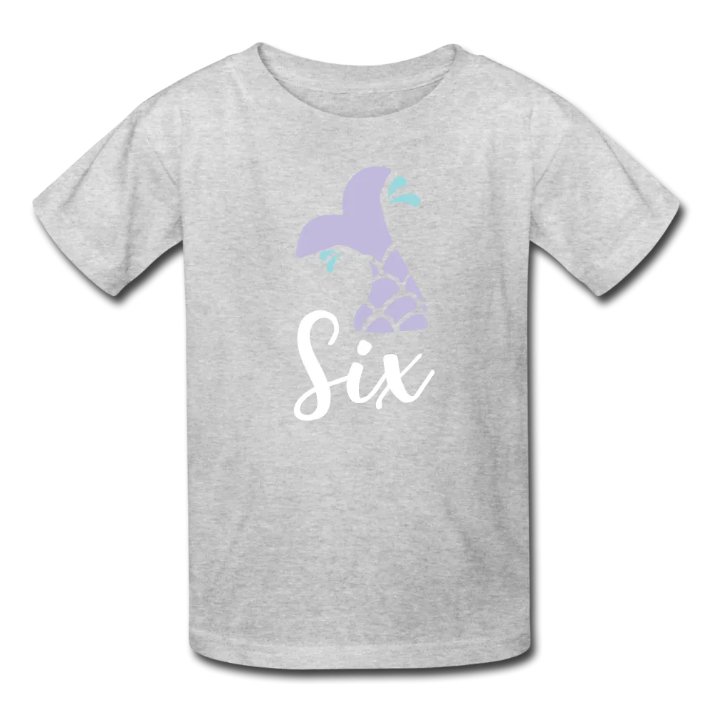 Girl Mermaid Tail 6th Birthday Shirt, Kids' T-Shirt Fruit of the Loom
