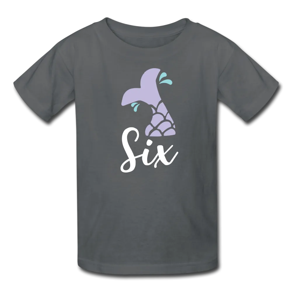 Girl Mermaid Tail 6th Birthday Shirt, Kids' T-Shirt Fruit of the Loom