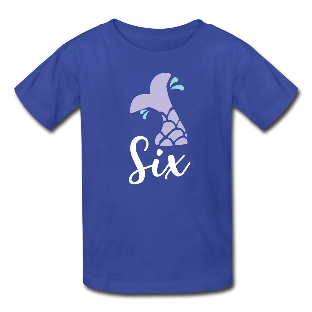 Girl Mermaid Tail 6th Birthday Shirt, Kids' T-Shirt Fruit of the Loom