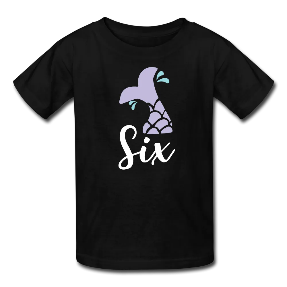 Girl Mermaid Tail 6th Birthday Shirt, Kids' T-Shirt Fruit of the Loom