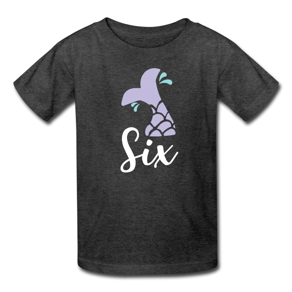 Girl Mermaid Tail 6th Birthday Shirt, Kids' T-Shirt Fruit of the Loom