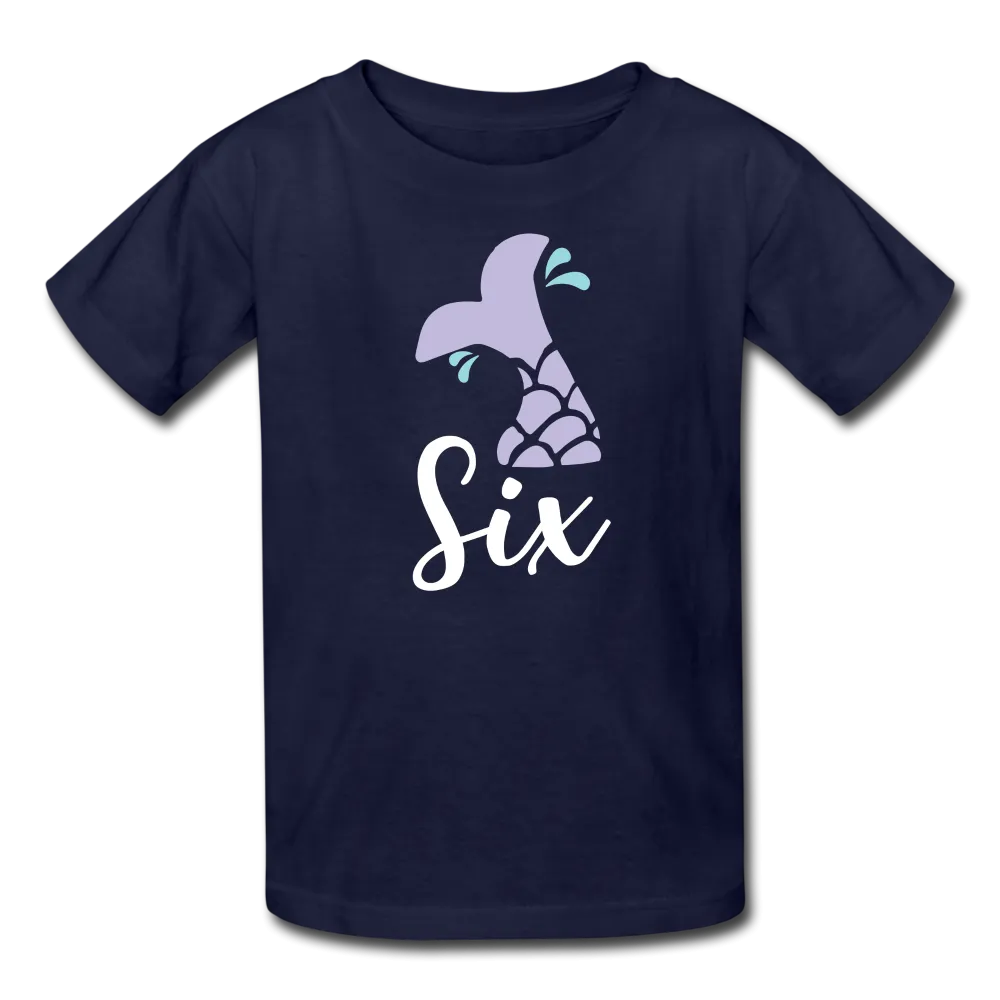 Girl Mermaid Tail 6th Birthday Shirt, Kids' T-Shirt Fruit of the Loom