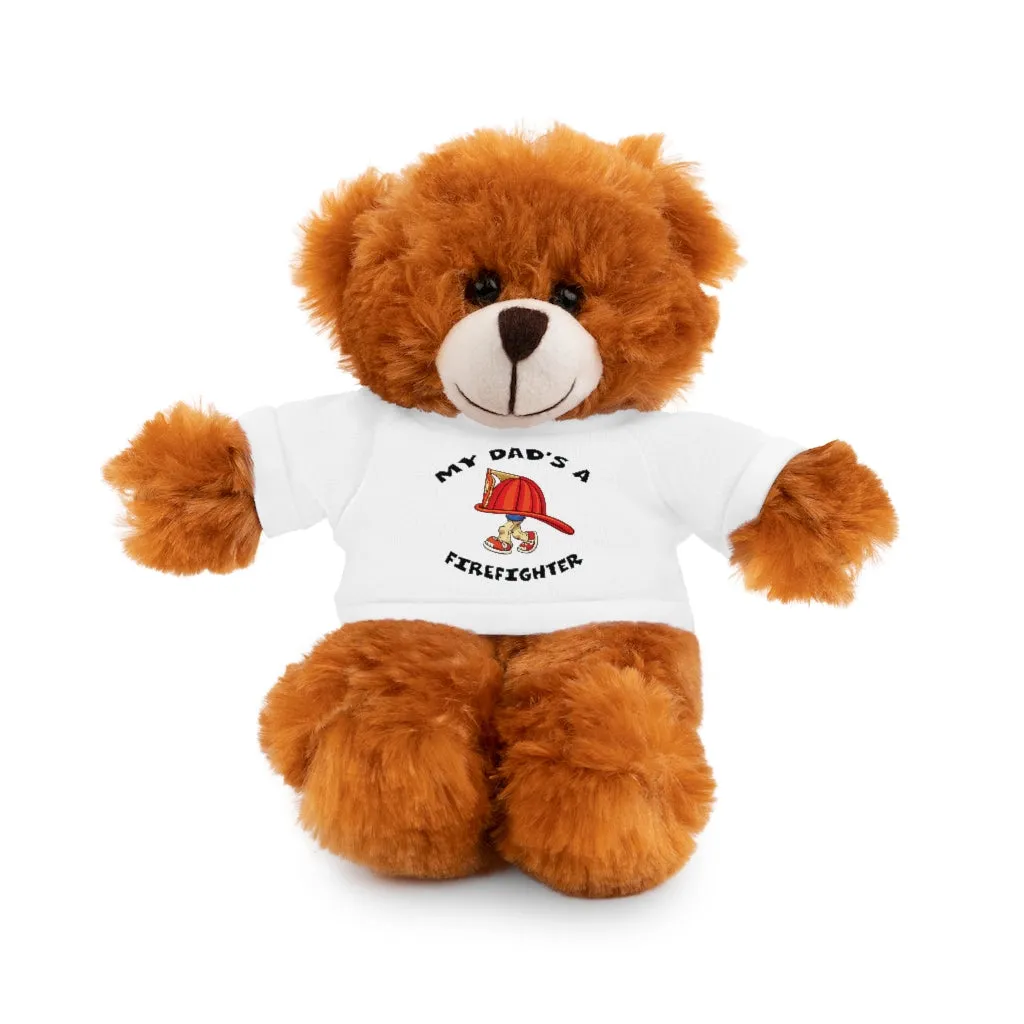 Great gift for Infants a Stuffed Animals with Tee My Dad's A Firefighter