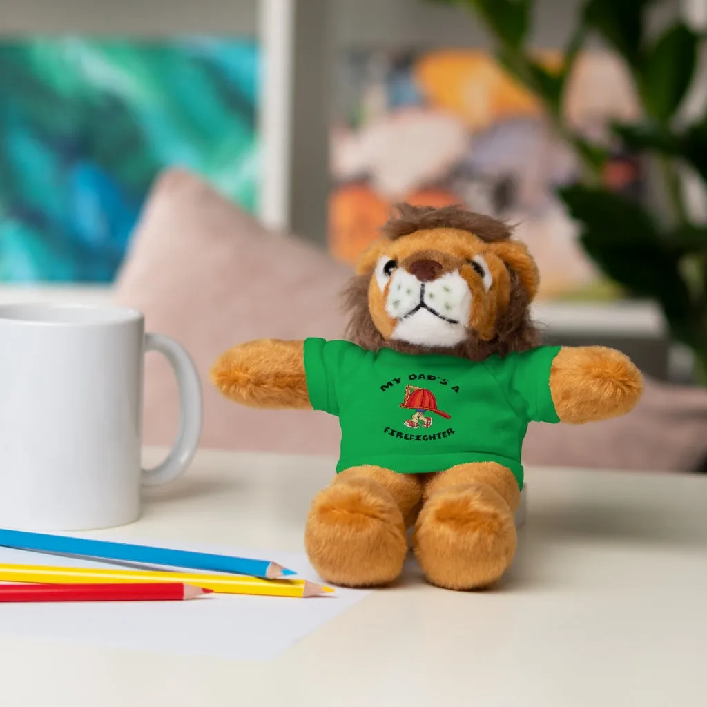 Great gift for Infants a Stuffed Animals with Tee My Dad's A Firefighter