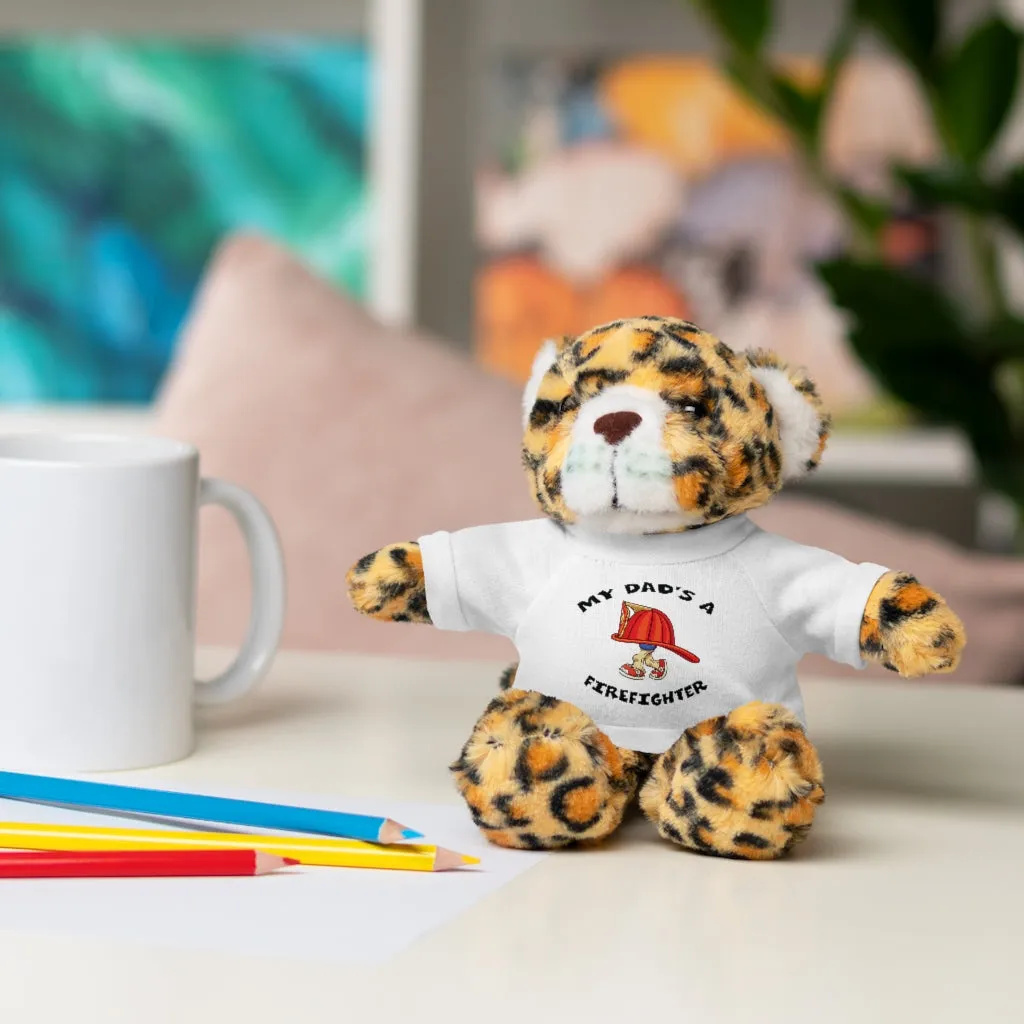 Great gift for Infants a Stuffed Animals with Tee My Dad's A Firefighter