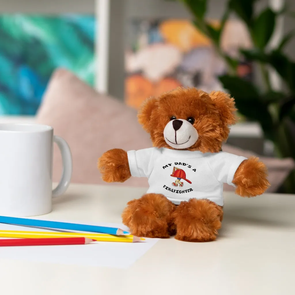 Great gift for Infants a Stuffed Animals with Tee My Dad's A Firefighter
