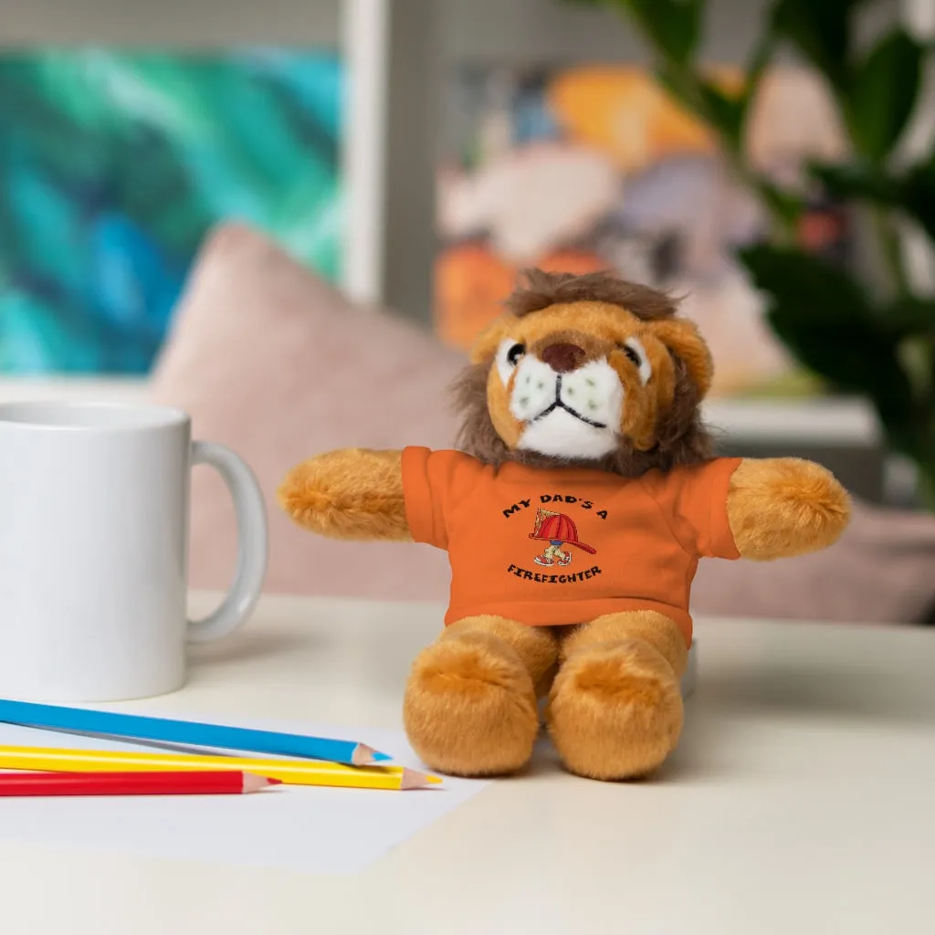 Great gift for Infants a Stuffed Animals with Tee My Dad's A Firefighter