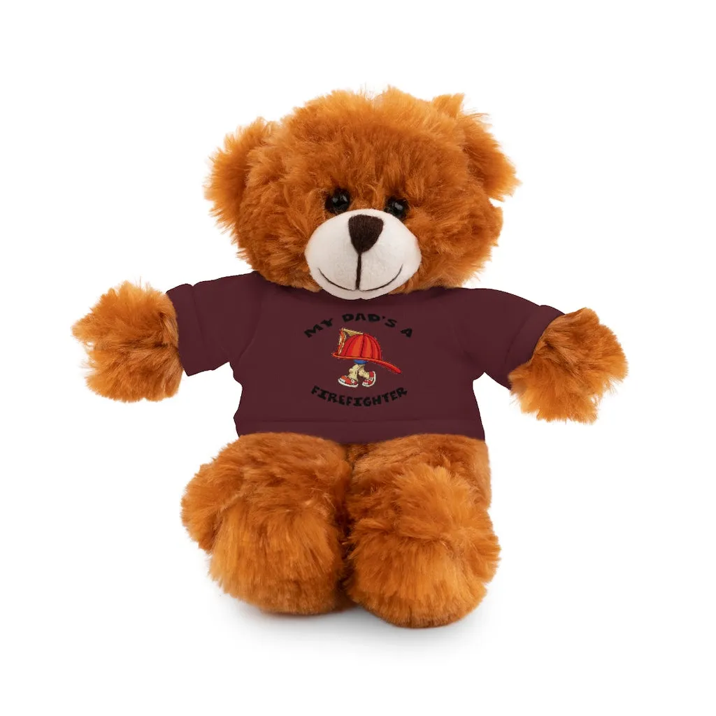 Great gift for Infants a Stuffed Animals with Tee My Dad's A Firefighter