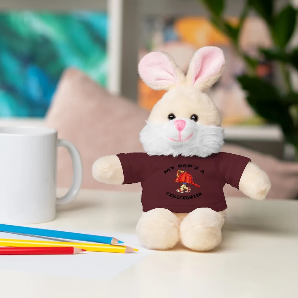 Great gift for Infants a Stuffed Animals with Tee My Dad's A Firefighter