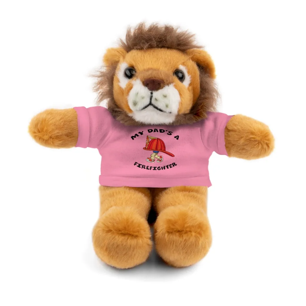 Great gift for Infants a Stuffed Animals with Tee My Dad's A Firefighter