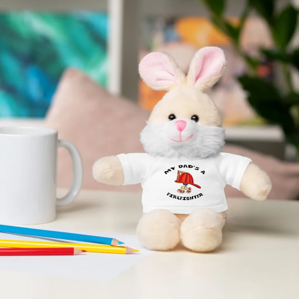 Great gift for Infants a Stuffed Animals with Tee My Dad's A Firefighter