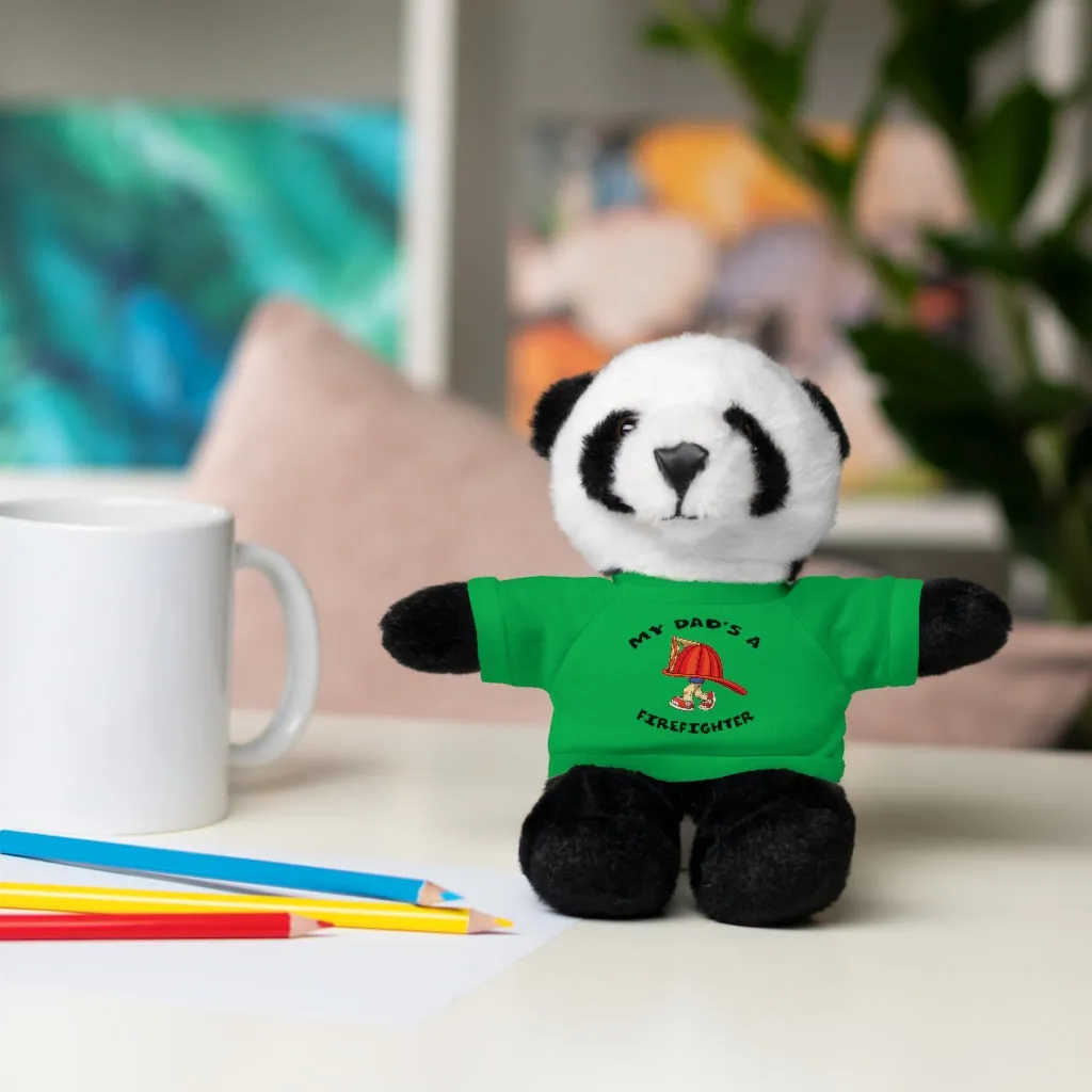 Great gift for Infants a Stuffed Animals with Tee My Dad's A Firefighter
