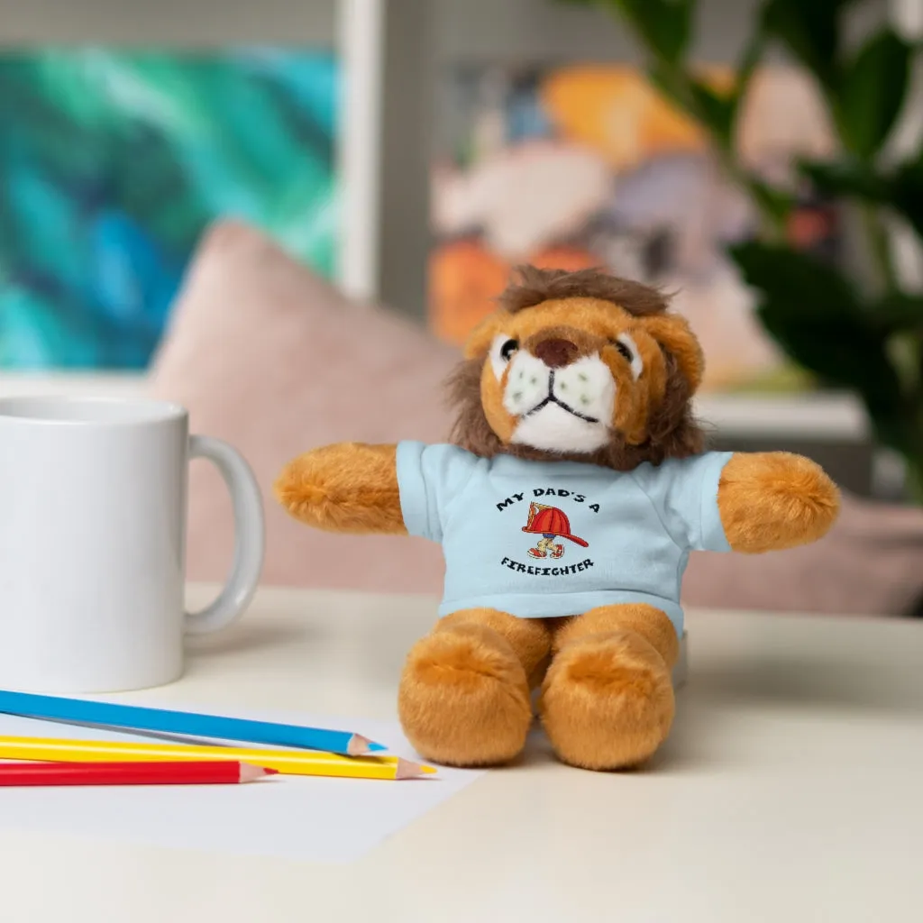 Great gift for Infants a Stuffed Animals with Tee My Dad's A Firefighter