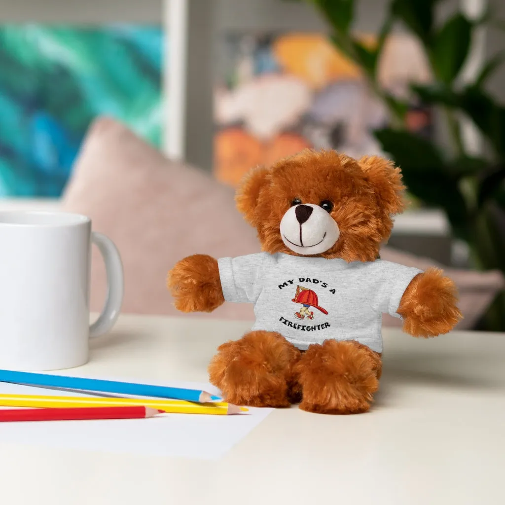 Great gift for Infants a Stuffed Animals with Tee My Dad's A Firefighter