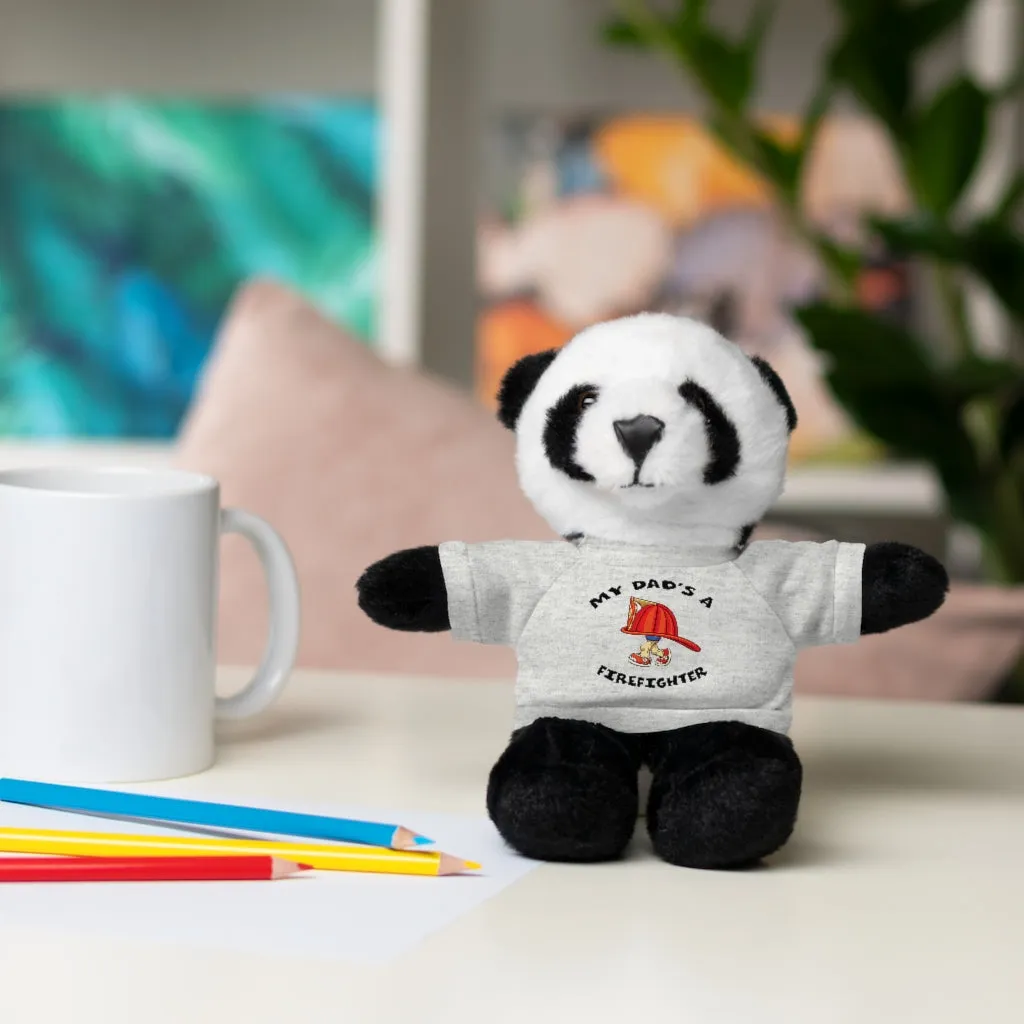Great gift for Infants a Stuffed Animals with Tee My Dad's A Firefighter