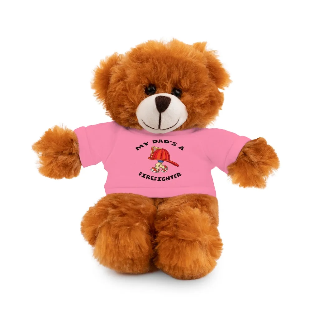 Great gift for Infants a Stuffed Animals with Tee My Dad's A Firefighter