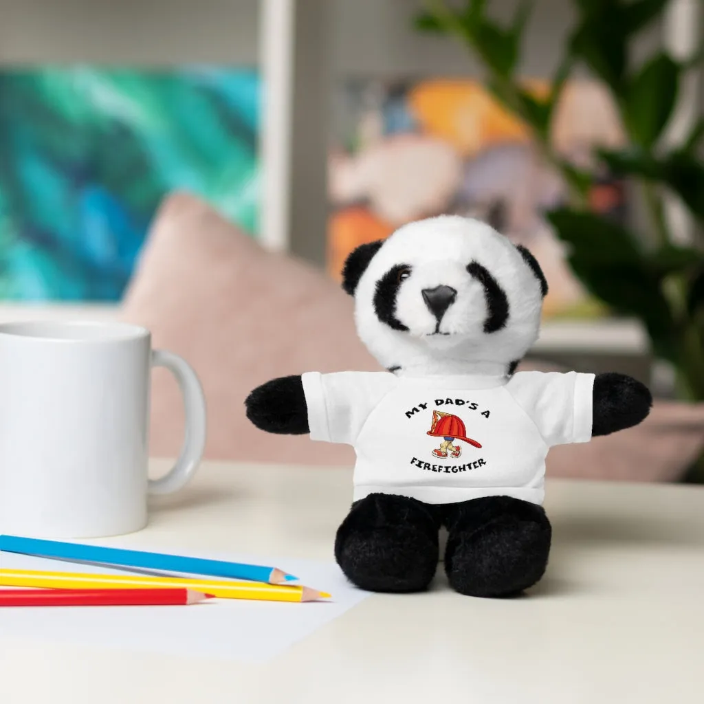 Great gift for Infants a Stuffed Animals with Tee My Dad's A Firefighter