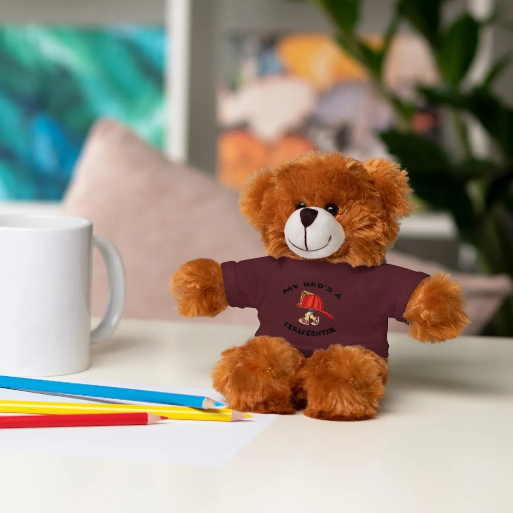 Great gift for Infants a Stuffed Animals with Tee My Dad's A Firefighter