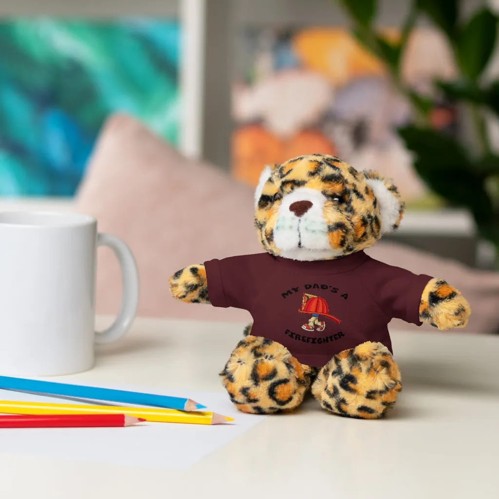 Great gift for Infants a Stuffed Animals with Tee My Dad's A Firefighter