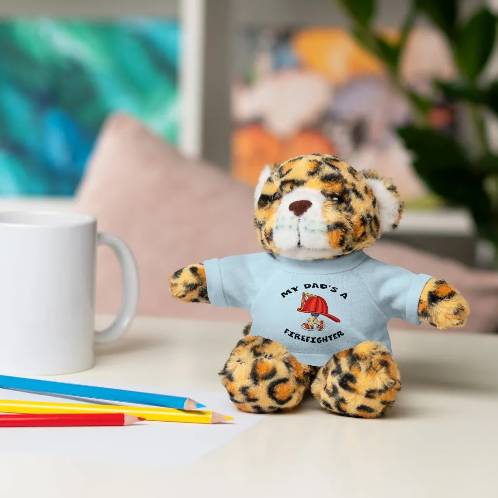 Great gift for Infants a Stuffed Animals with Tee My Dad's A Firefighter