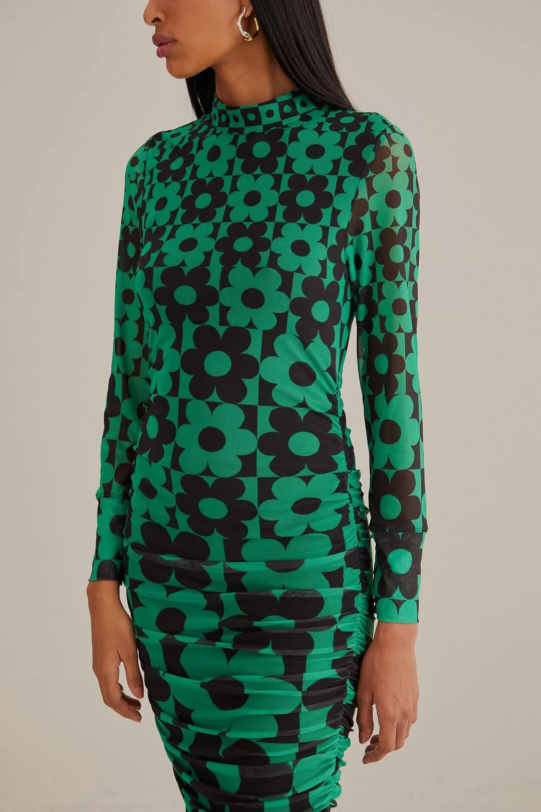 Green Lovedaisy Tulle Midi Dress