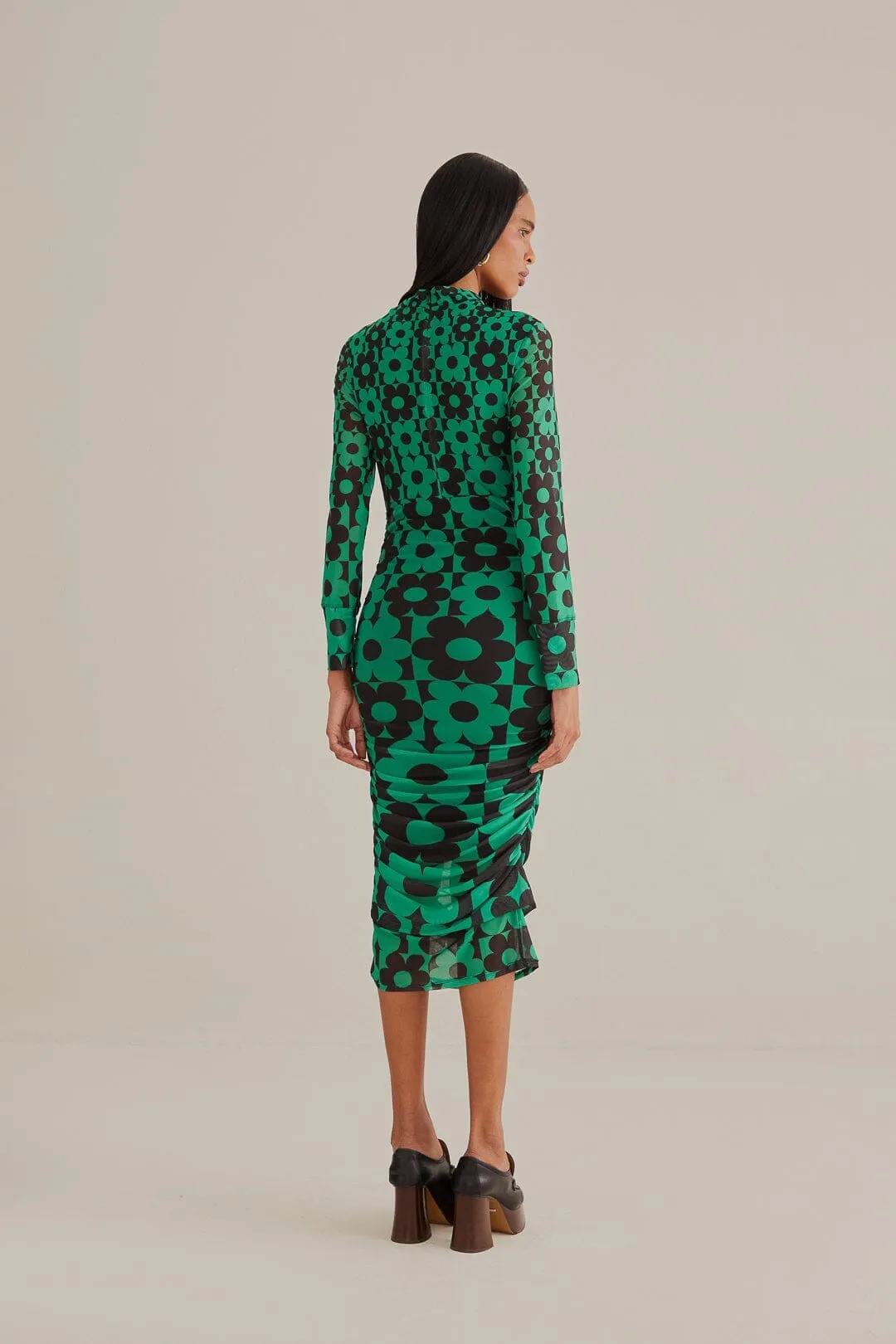 Green Lovedaisy Tulle Midi Dress