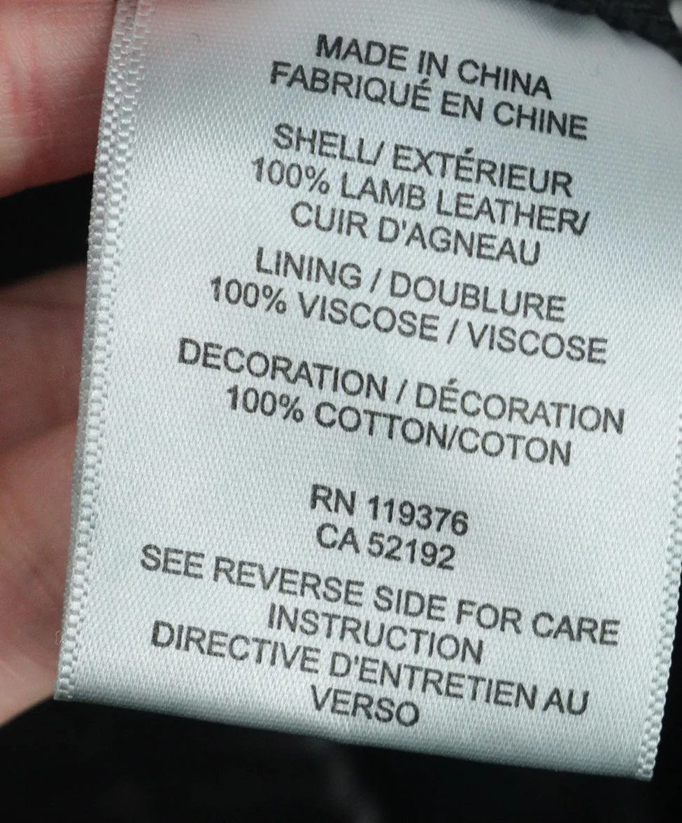 Helmut Lang Black Leather & Cotton Shorts sz 6