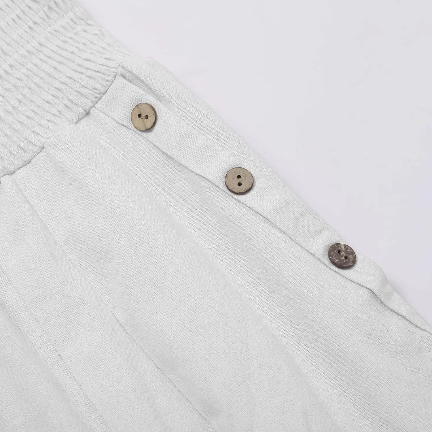 High Waist Wide Leg Pants for Women Casual Summer Wide Leg Boho Beach Pants Relaxed Loose Fit Elastic Lightweight Trousers