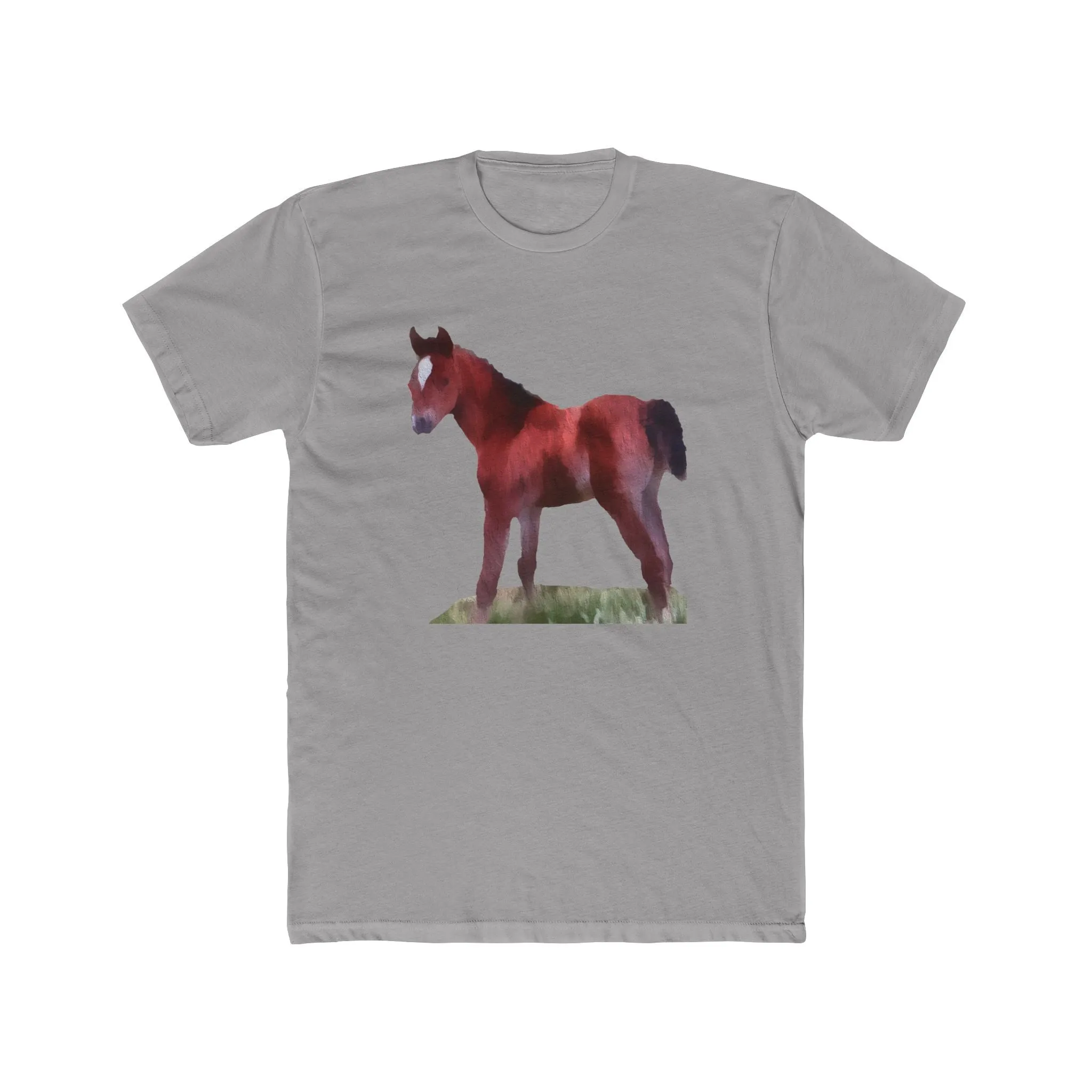 Horse 'Contata' - Men's Fitted Cotton Crew Tee