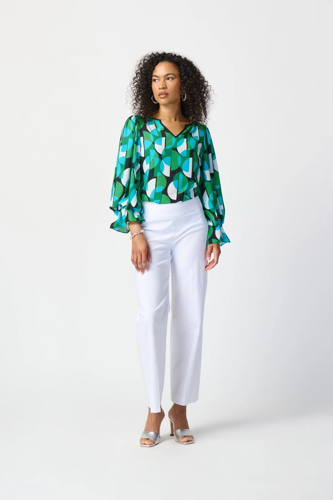 Joseph Ribkoff White Wide-Leg Pants Style 241136
