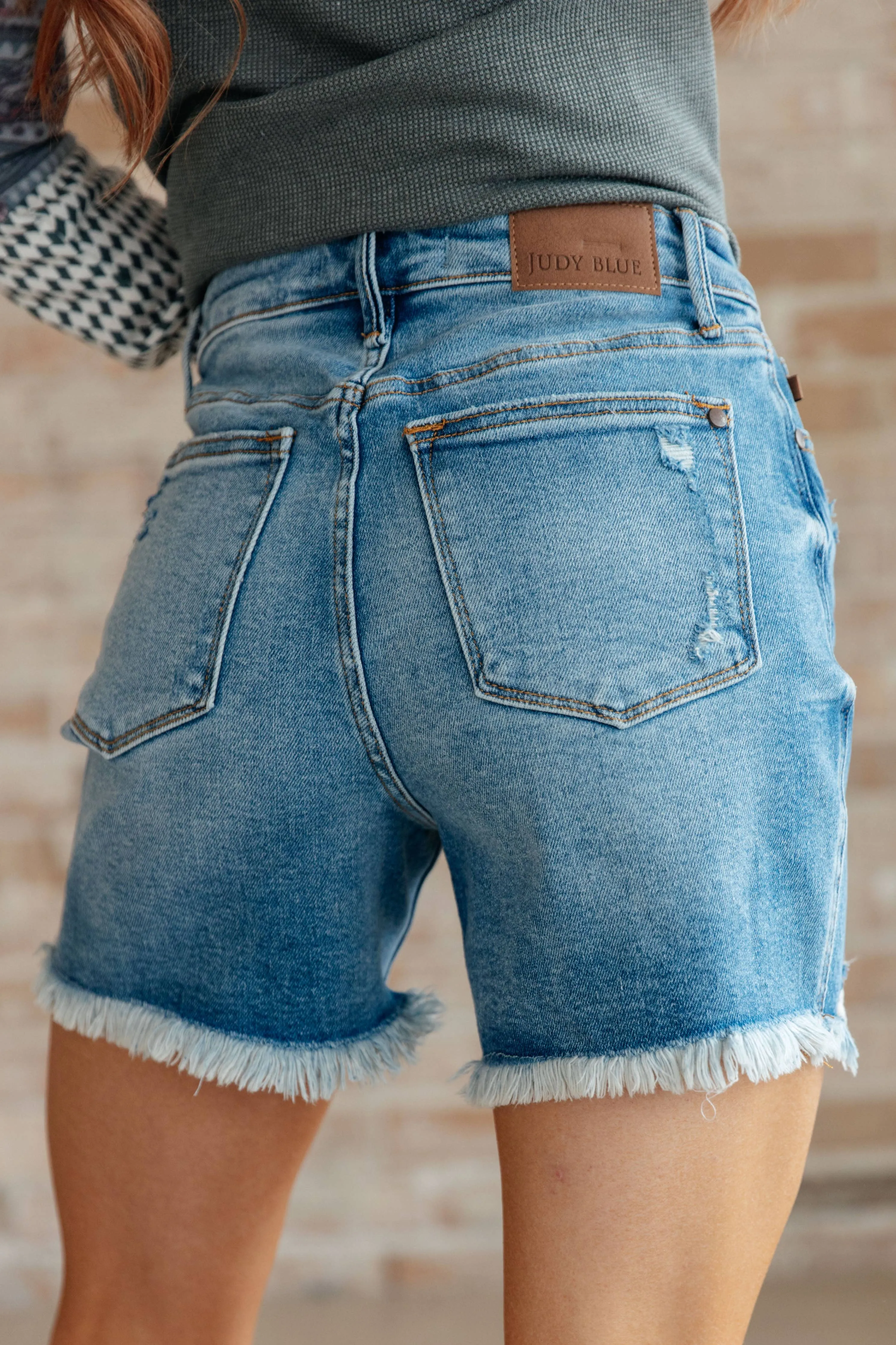 Judy Blue High Rise Button Fly Shorts Plus Size