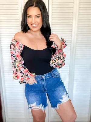 Kelsey Mid Rise Distressed Cutoff Shorts