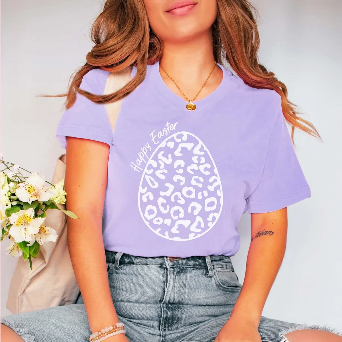 Leopard Easter Egg Happy Easter Tee