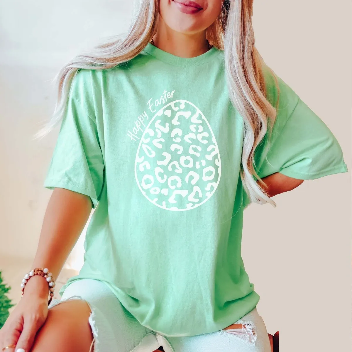 Leopard Easter Egg Happy Easter Tee