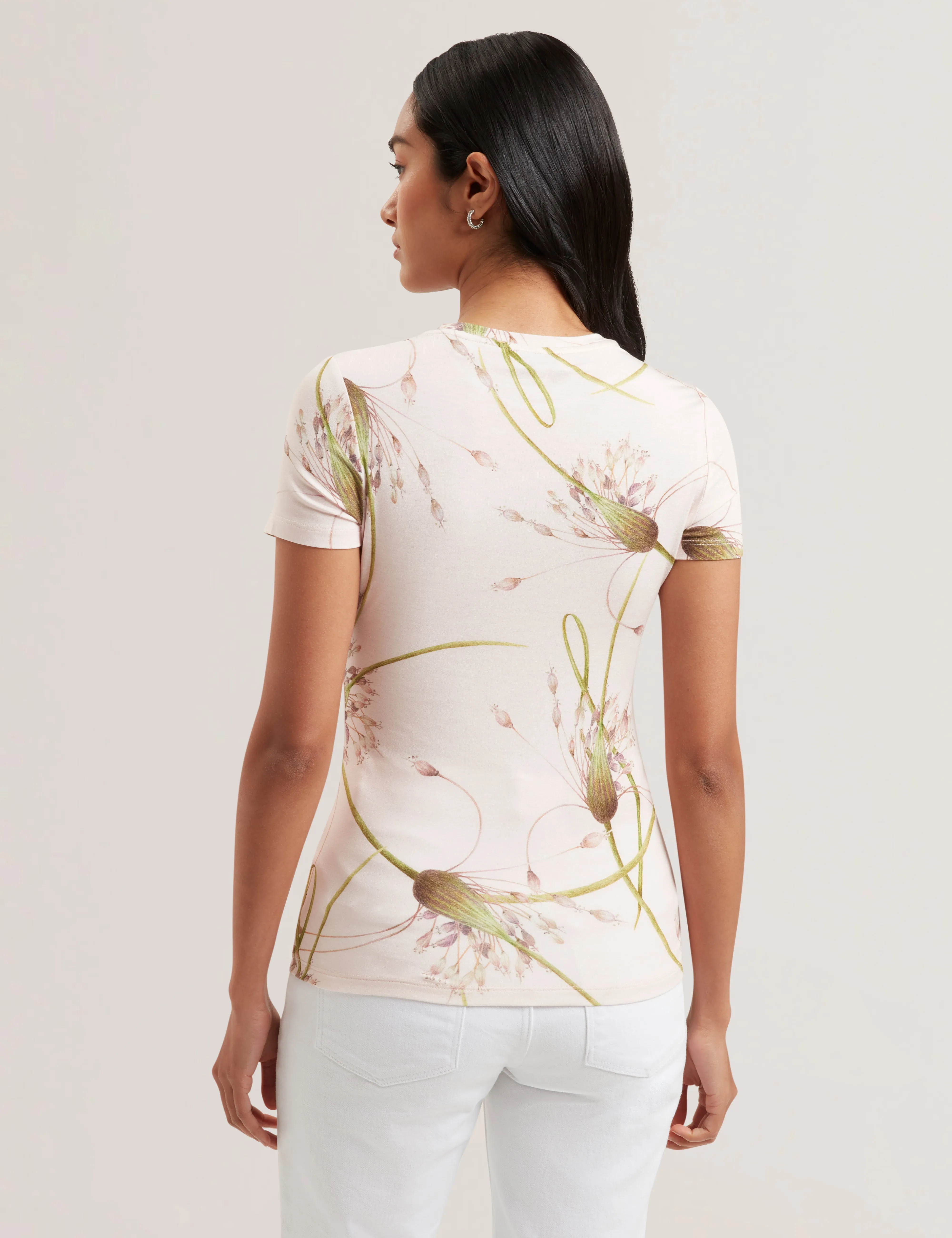 Lexiii Printed Fitted Tee Pink