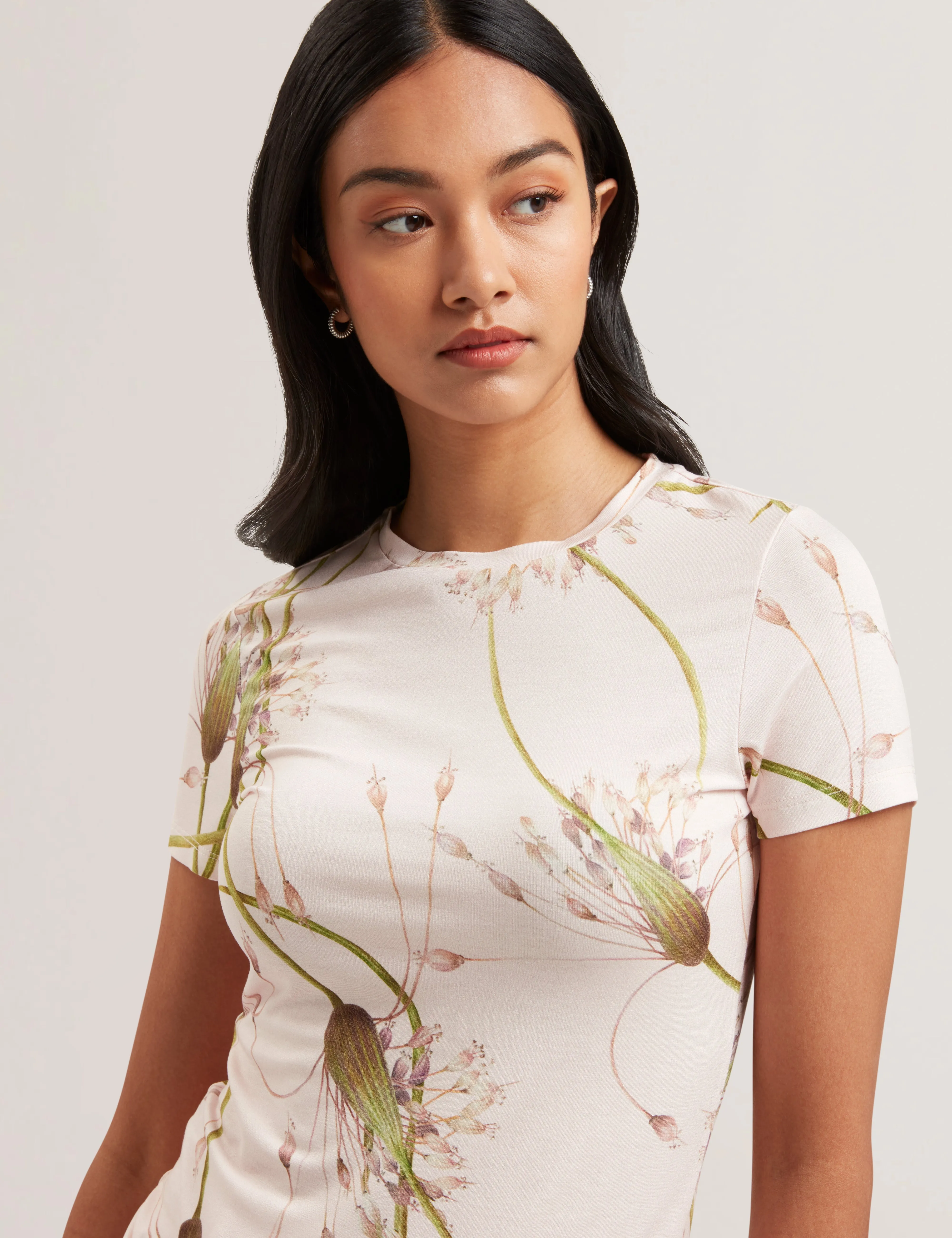 Lexiii Printed Fitted Tee Pink
